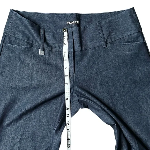 Express Editor Mid-Rise Straight Leg Denim Trouser Jean Blue Size 8R - Picture 6 of 11